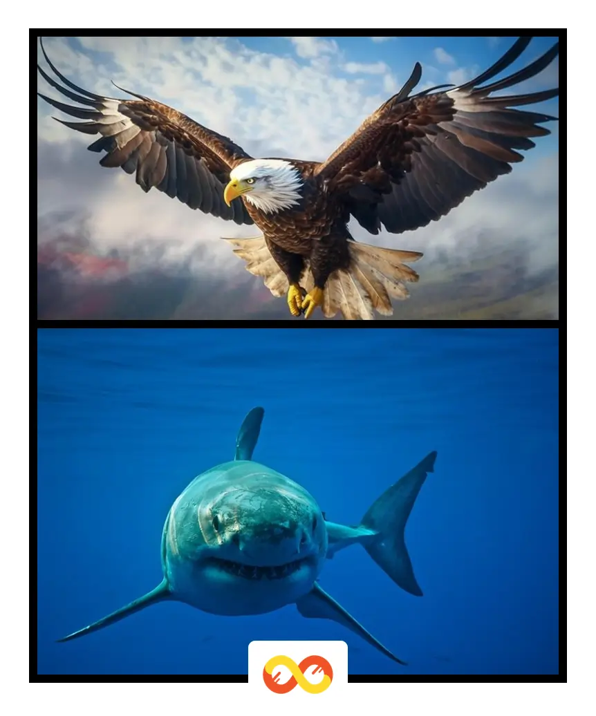 Eagle and Shark Examples of Triploblastic Animals Eagle and Shark Examples of Triploblastic Animals