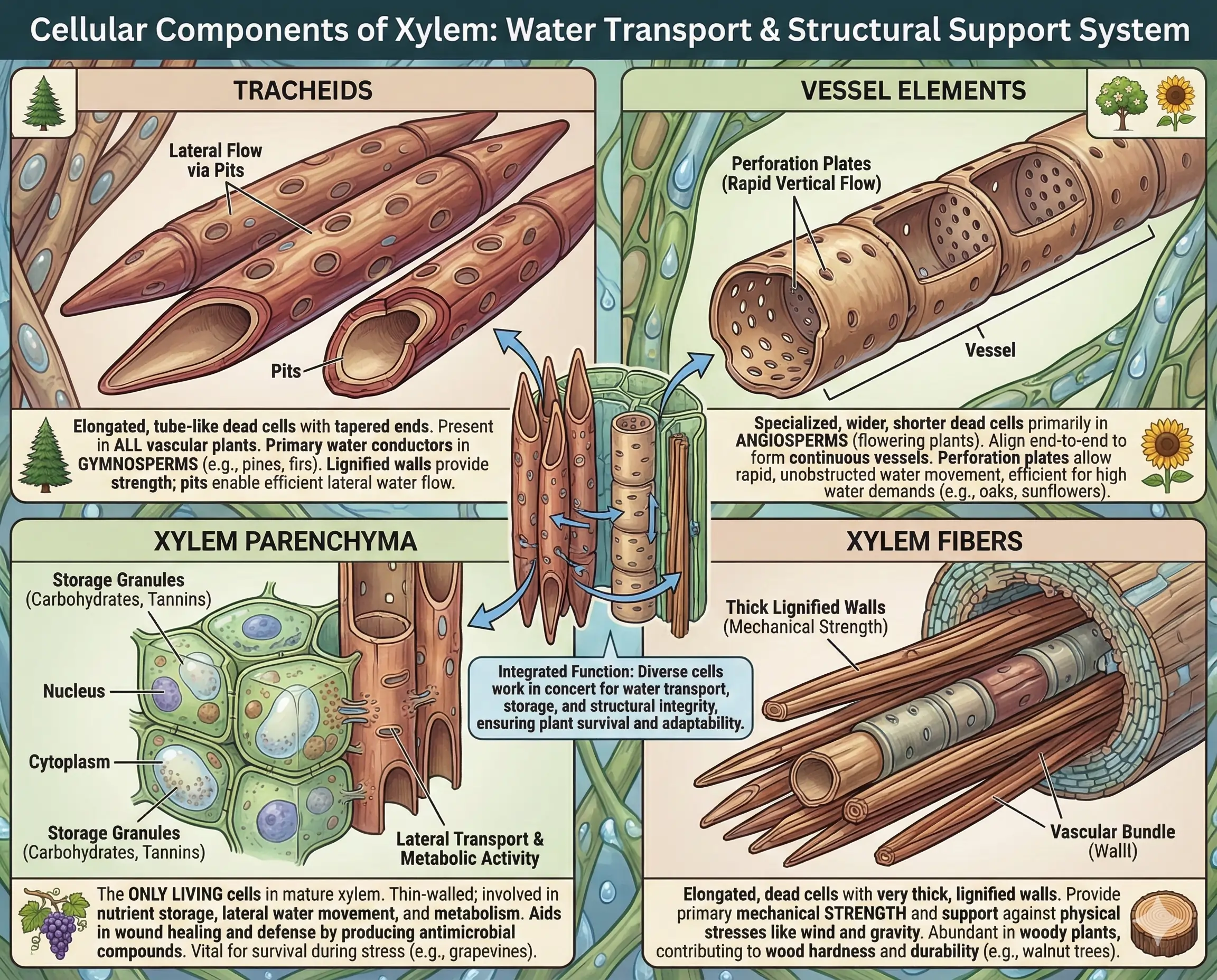 Cellular Components of Xylem