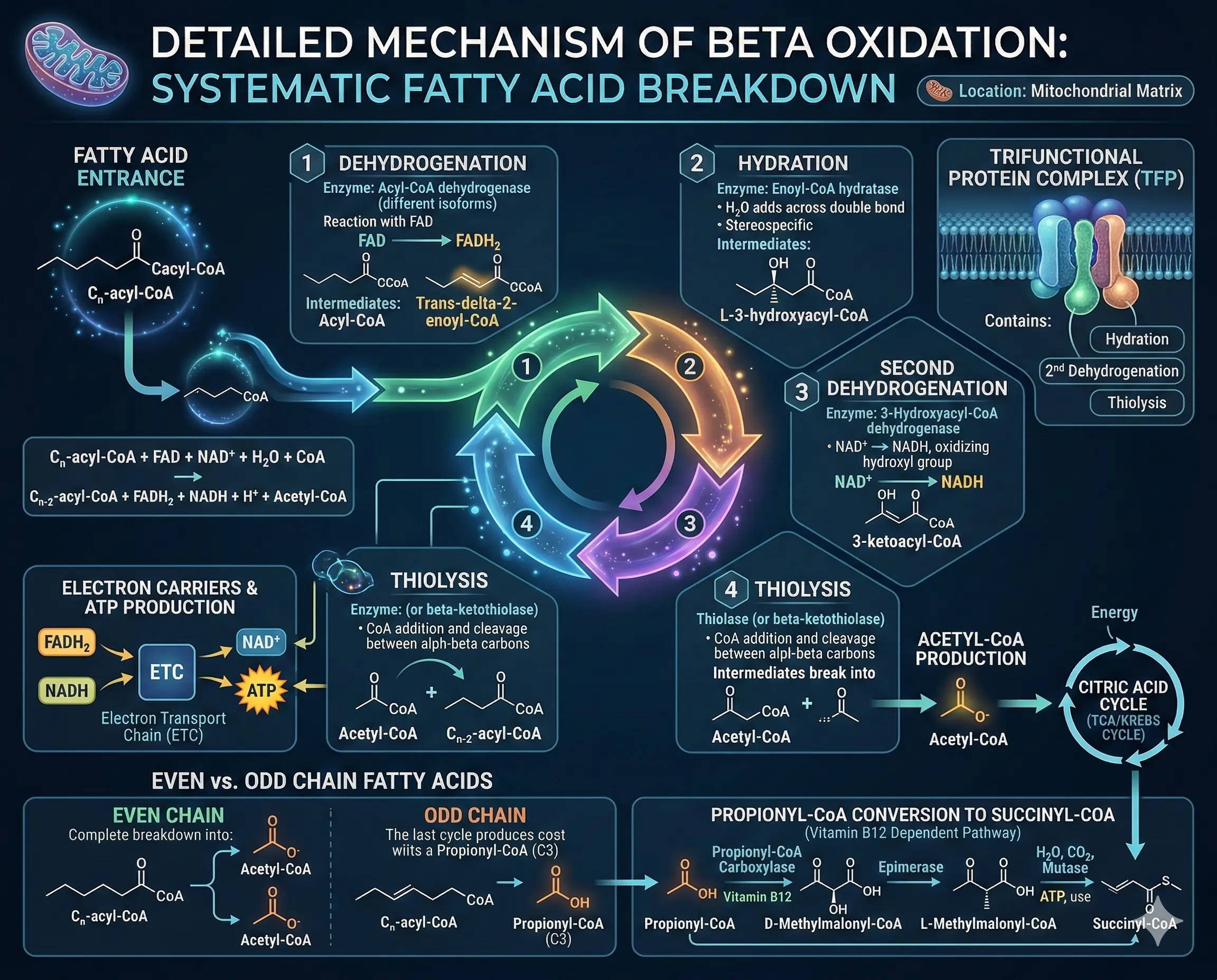 Detailed Mechanism of Beta Oxidation Detailed Mechanism of Beta Oxidation
