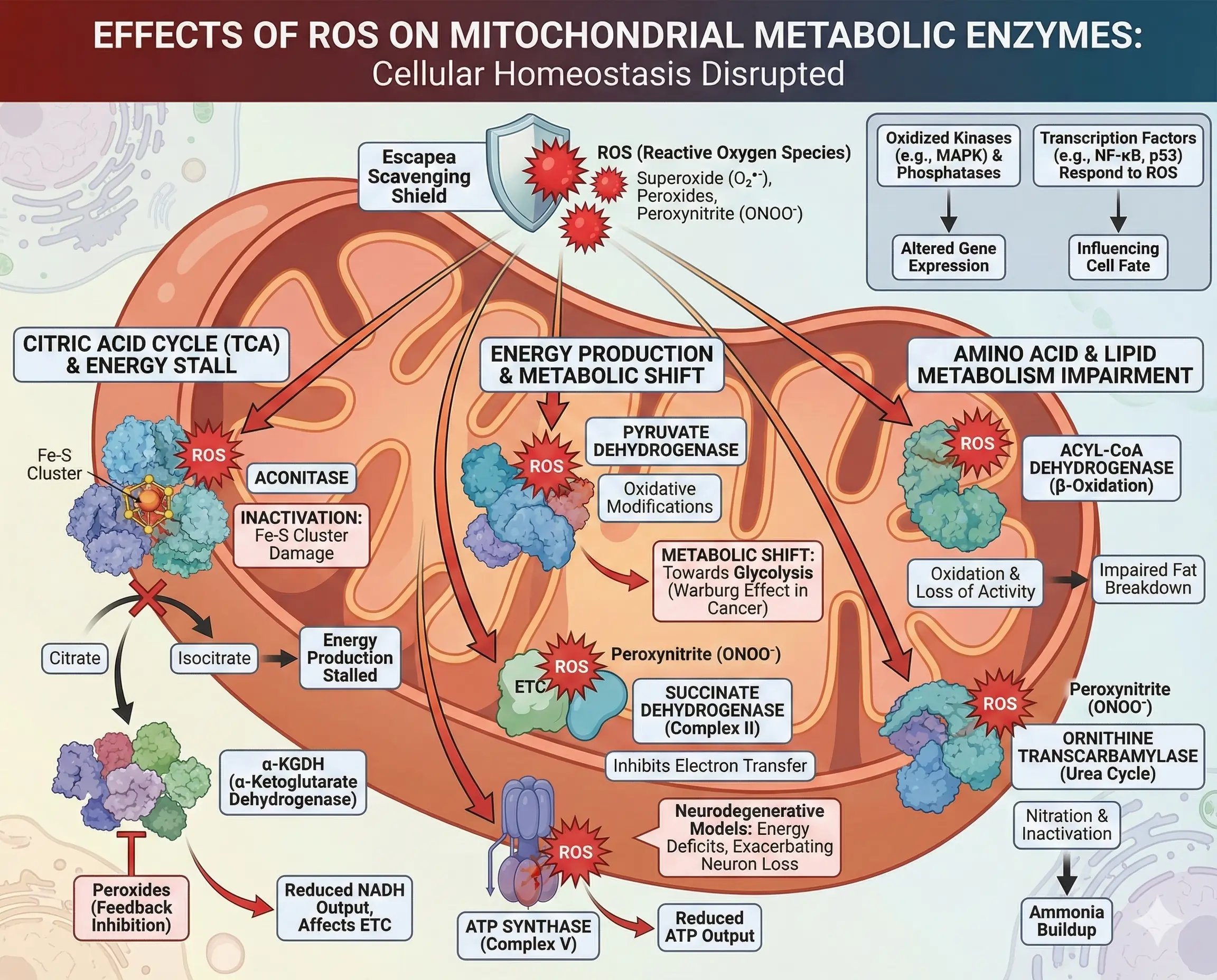 Effects of ROS on Mitochondrial Metabolic Enzymes Effects of ROS on Mitochondrial Metabolic Enzymes