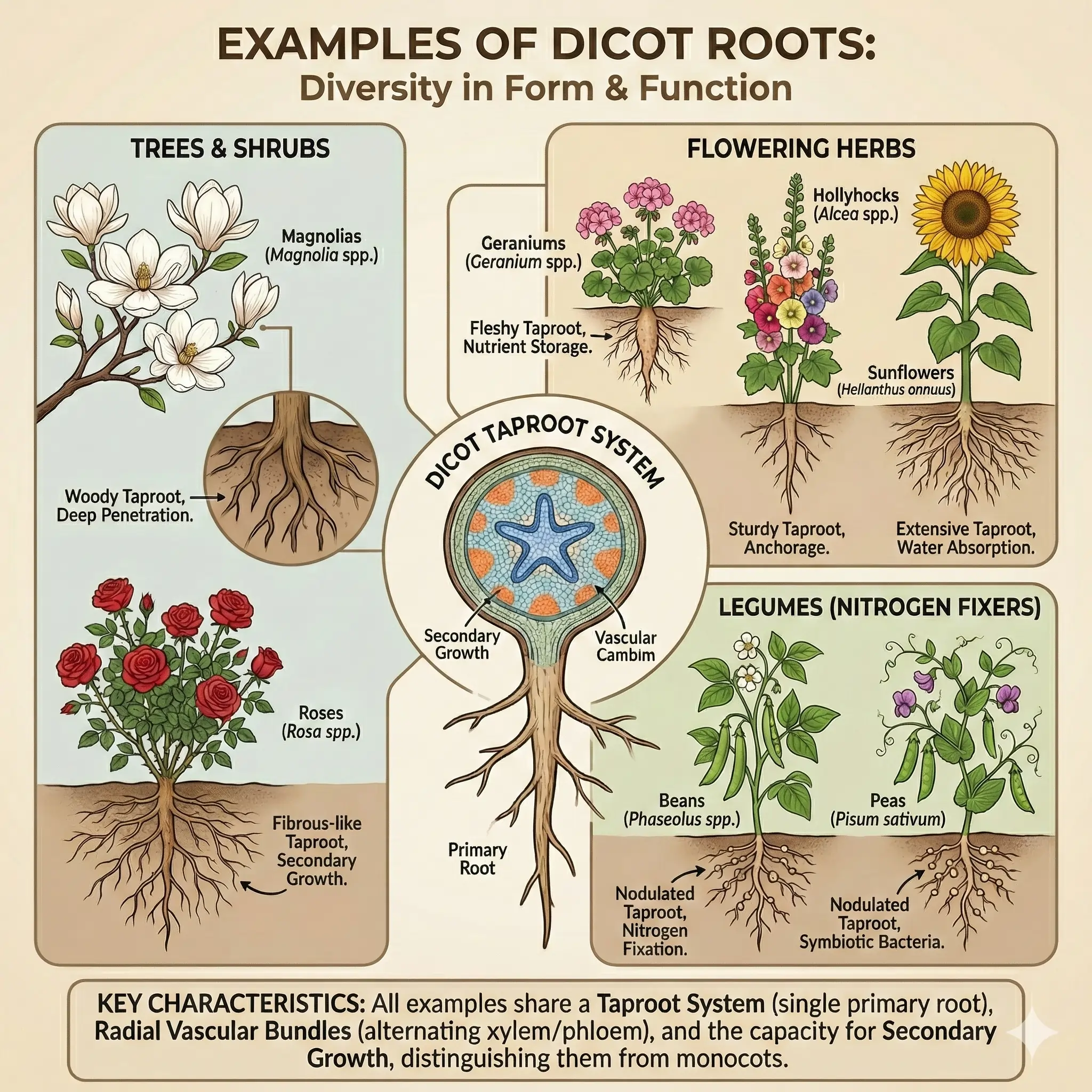 Examples of Dicot Roots Examples of Dicot Roots