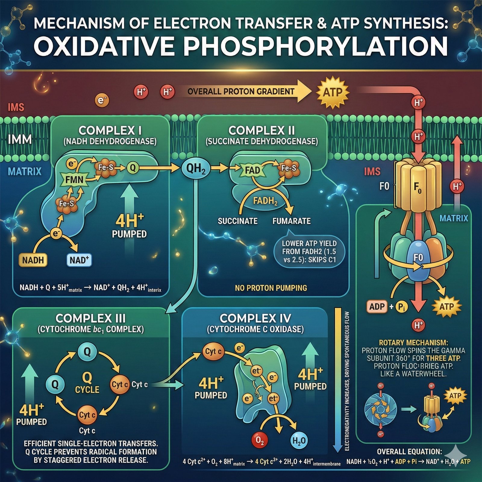 Mechanism of Electron Transfer and ATP Synthesis