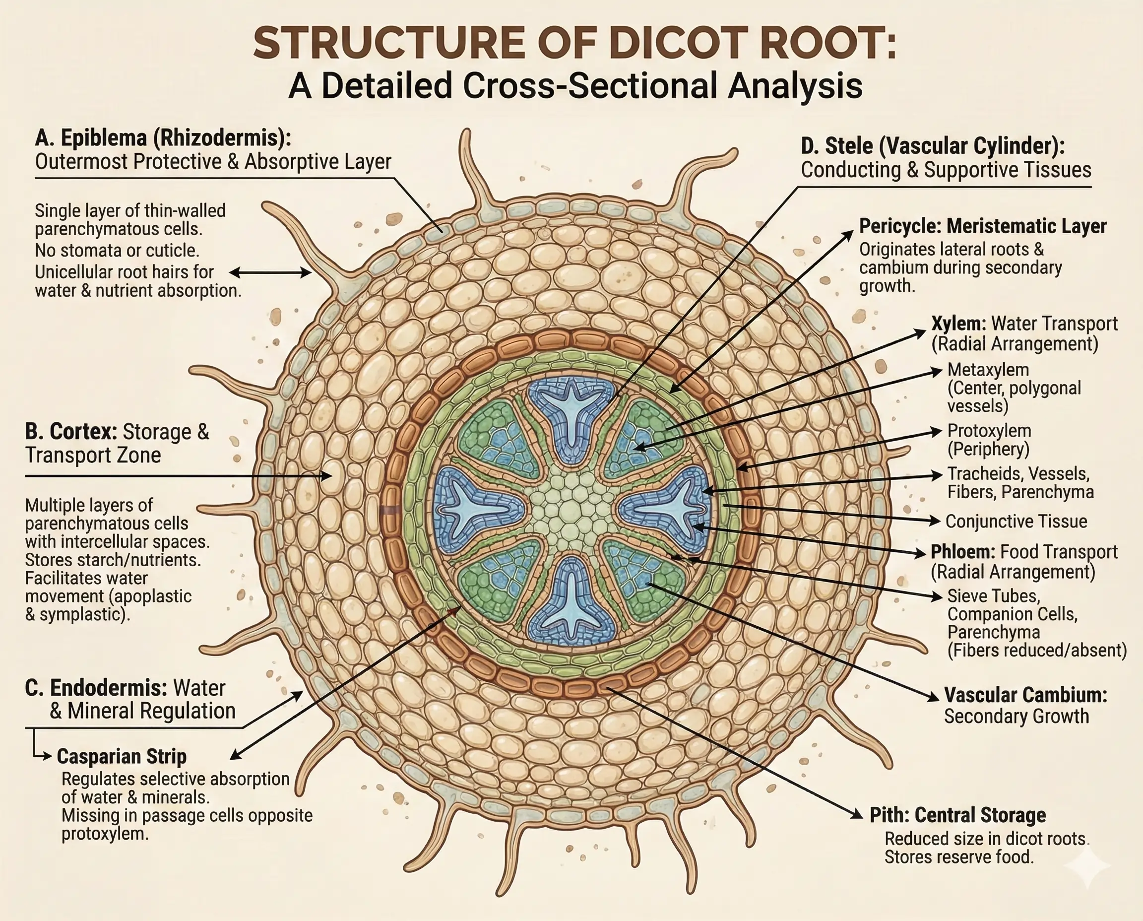 Structure of Dicot Root Structure of Dicot Root
