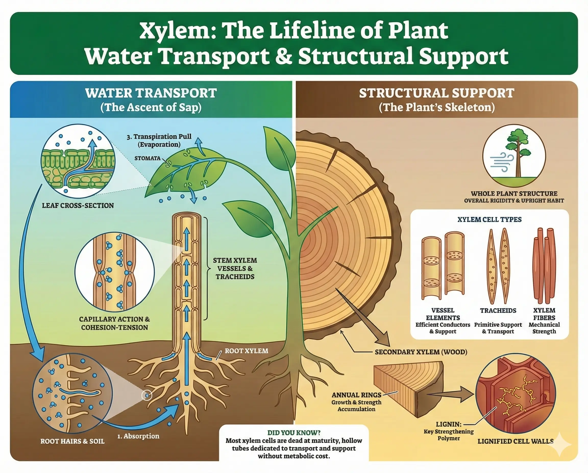 Xylem The Lifeline of Plant Water Transport & Structural Support