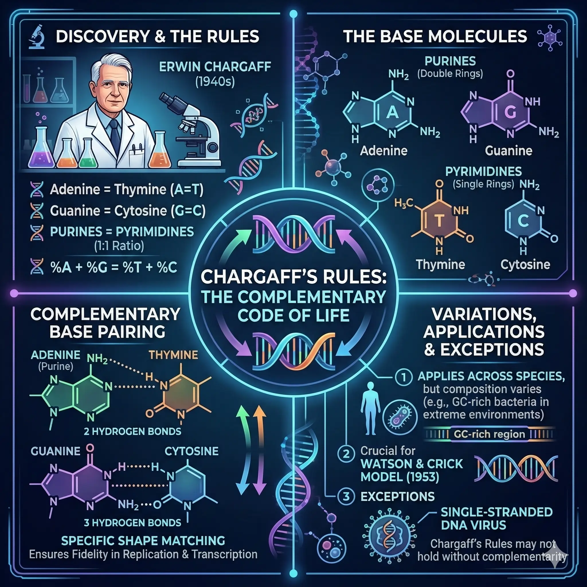 Chargaff’s Rules and the Magic of Base Pairing Chargaff’s Rules and the Magic of Base Pairing