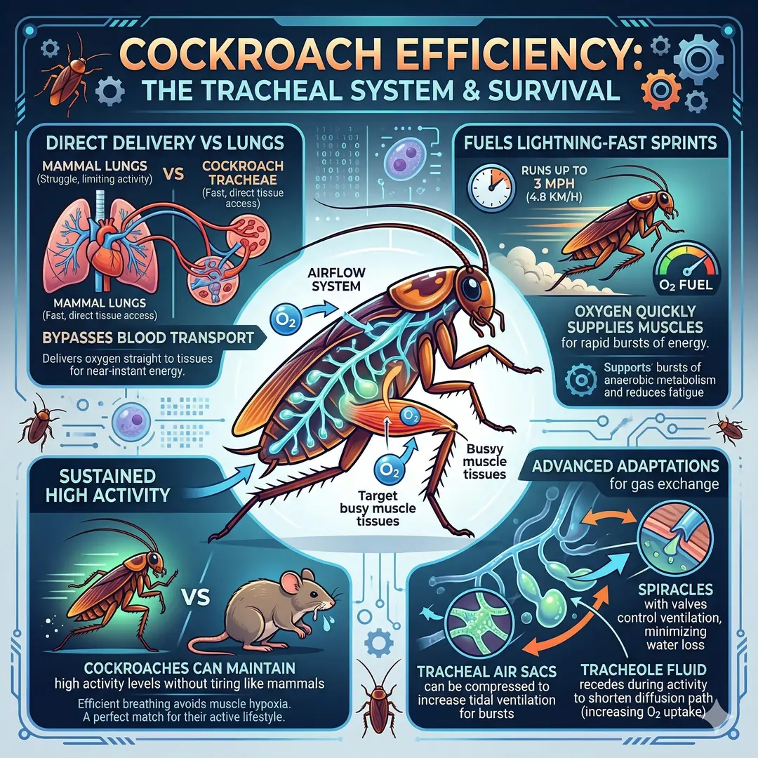 Cockroach Efficiency for Survival