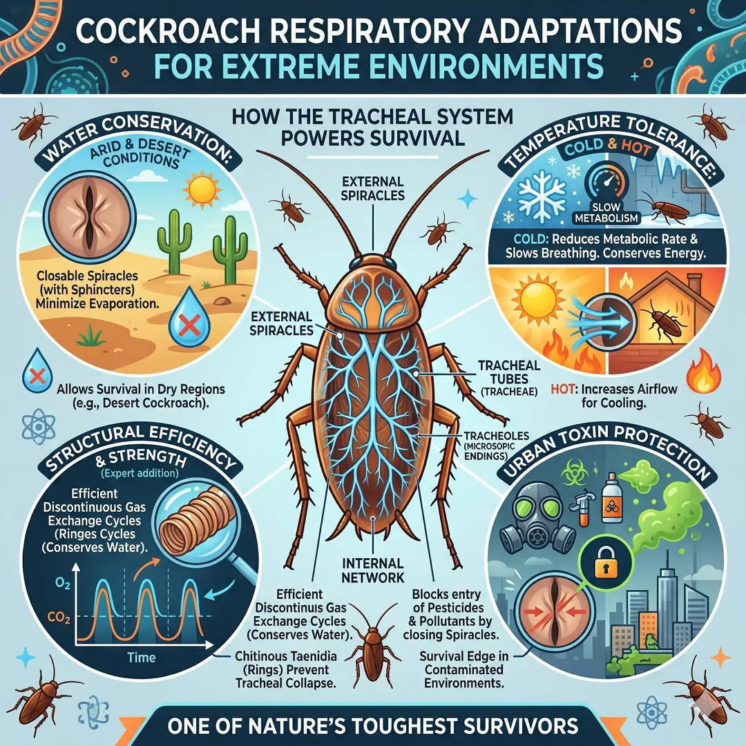 Cockroach Respiratory System Adaptations for Extreme Environments