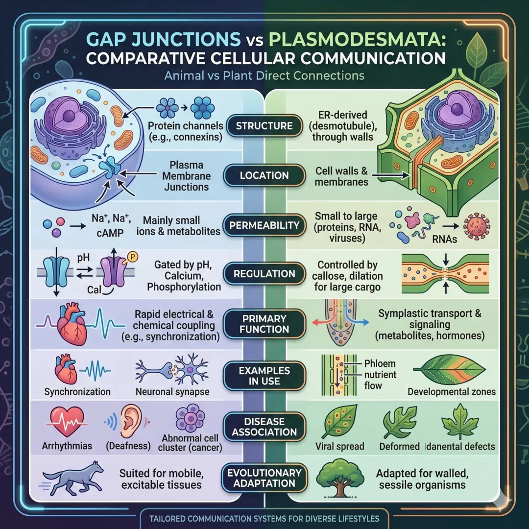 Comparing Gap Junctions and Plasmodesmata