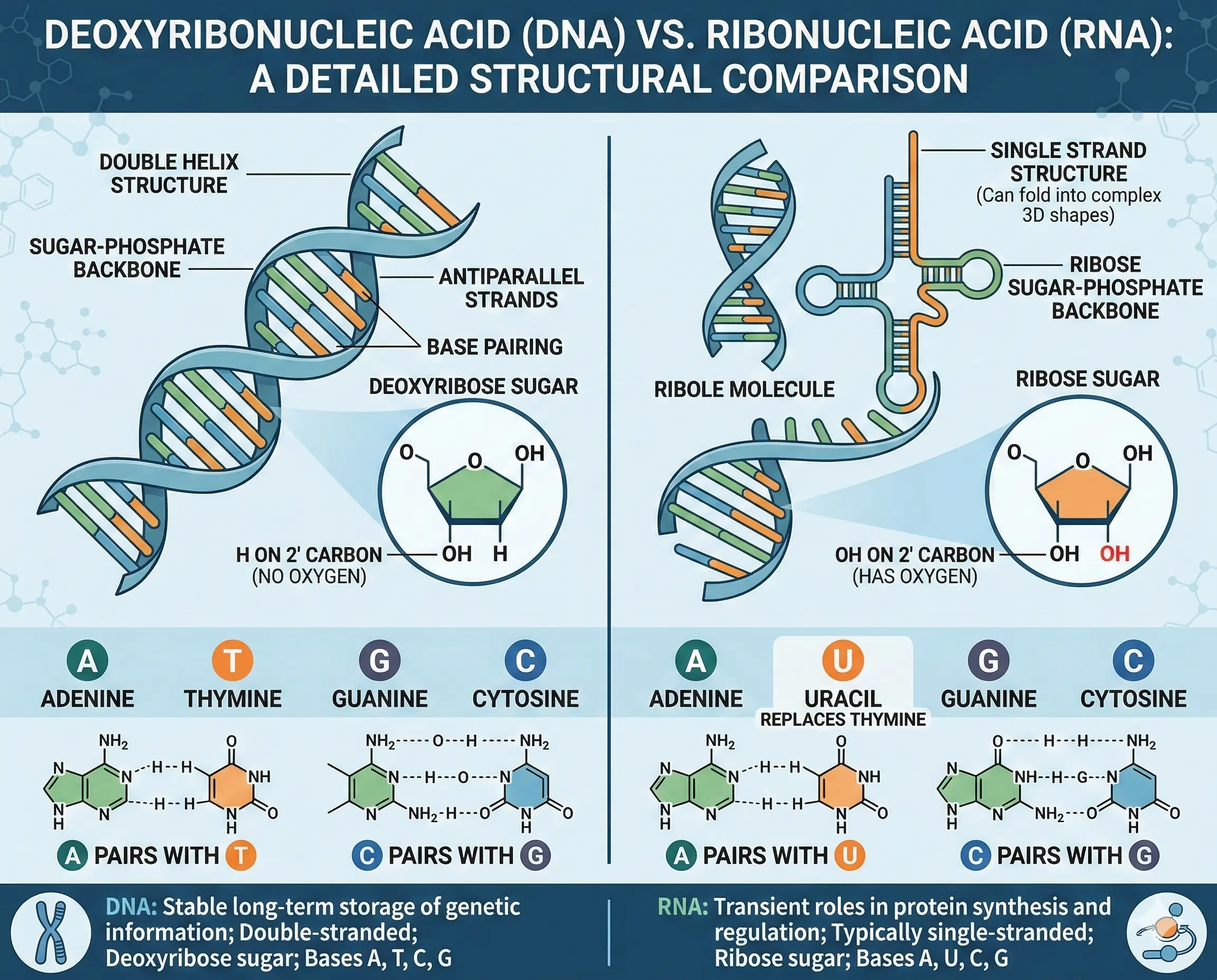 Deoxyribonucleic Acid (DNA) Vs. Ribonucleic Acid (RNA) Deoxyribonucleic Acid (DNA) Vs. Ribonucleic Acid (RNA)