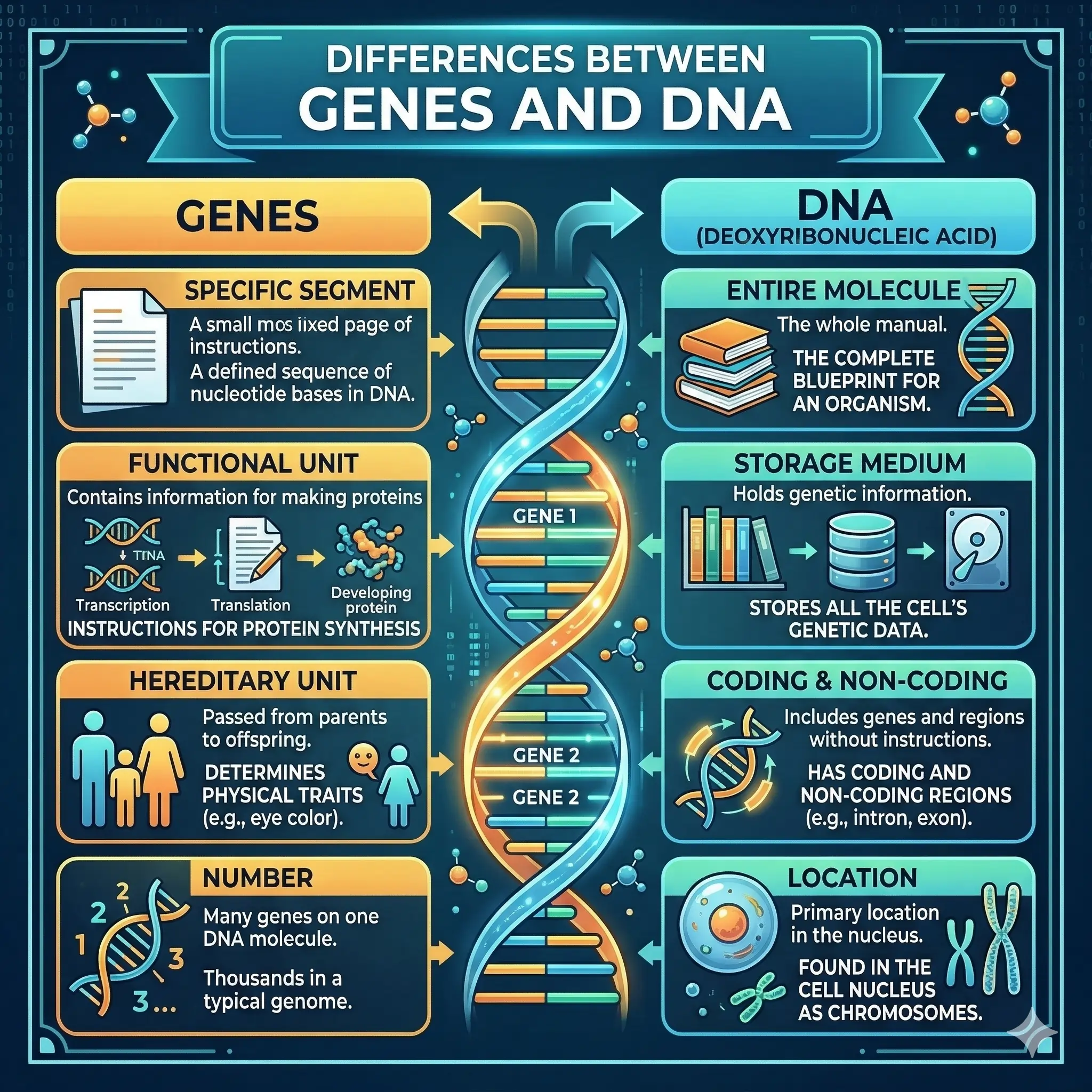 Differences Between Genes and DNA