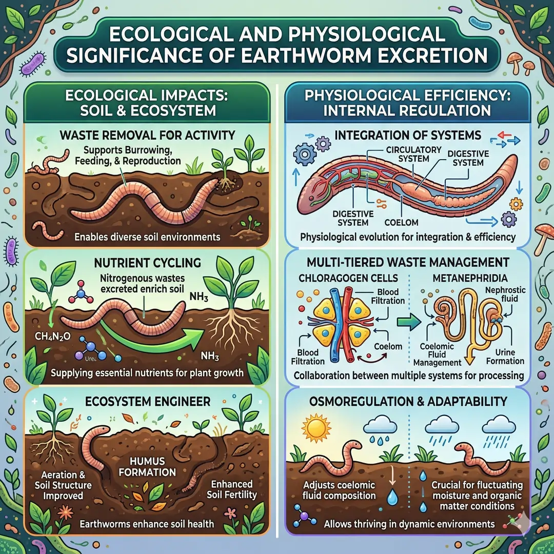 Ecological and Physiological Significance of Earthworm Excretion