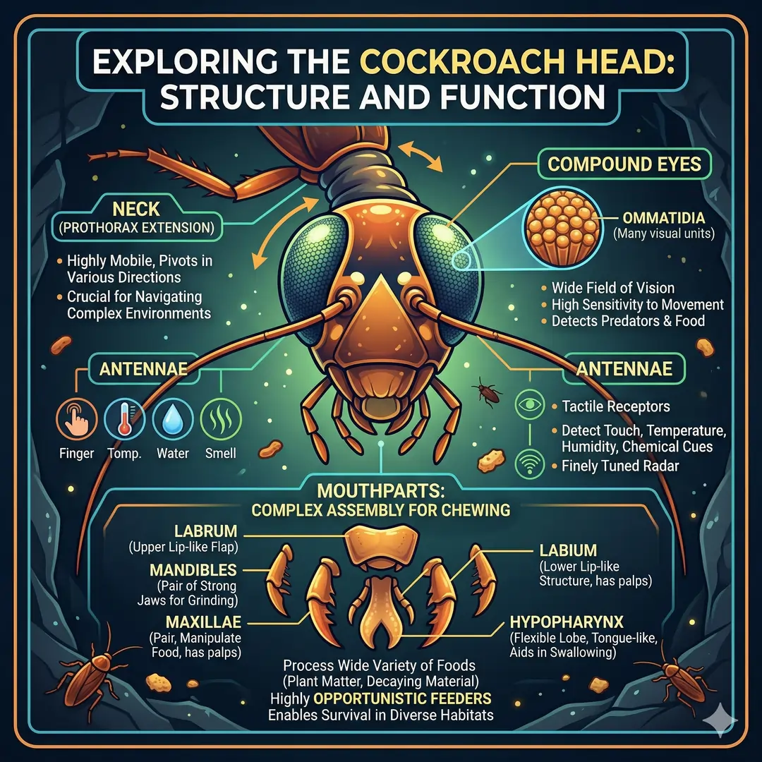 Exploring the cockroach head