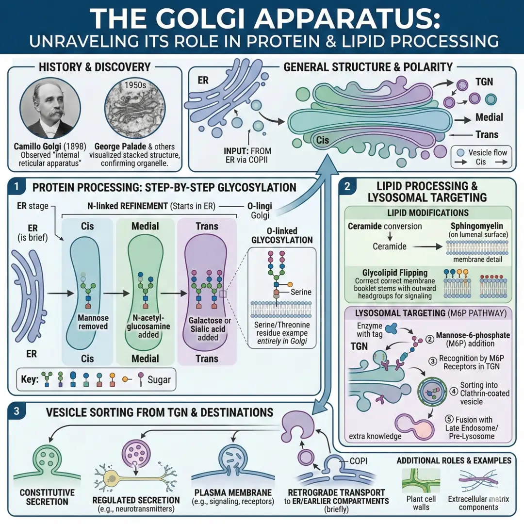 Golgi Apparatus Role in Protein and Lipid Processing Golgi Apparatus Role in Protein and Lipid Processing