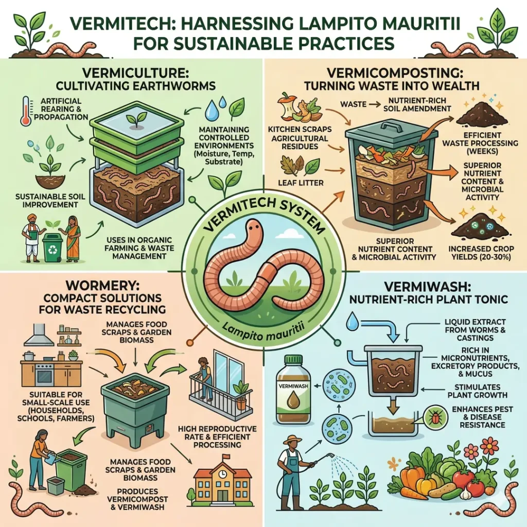 Harnessing Lampito mauritii for Sustainable Practices
