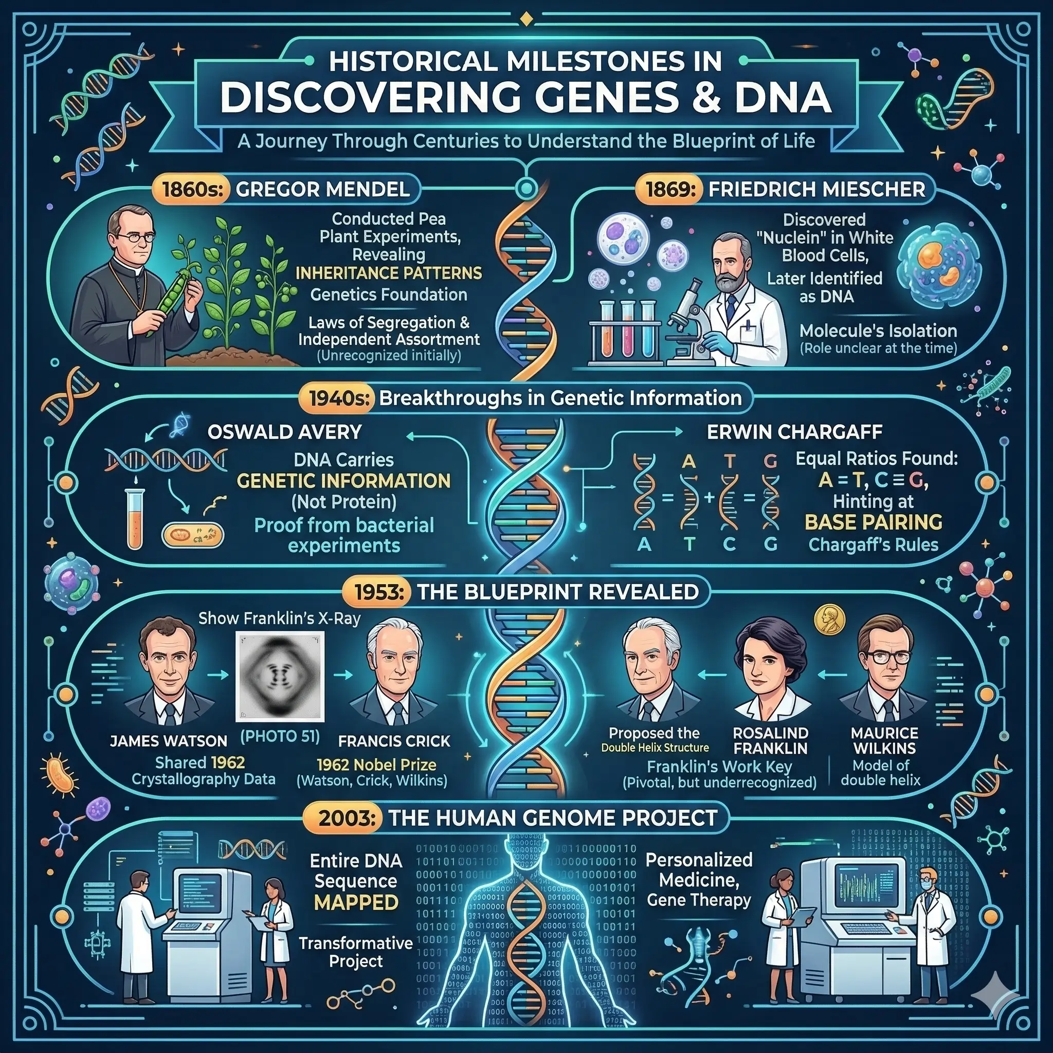 Historical Milestones in Discovering Genes and DNA
