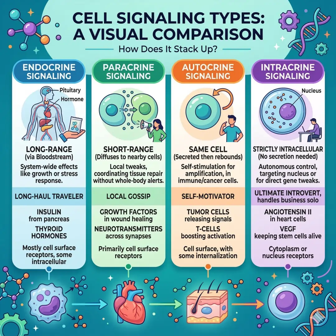 Intracrine vs. Other Cell Signaling Types