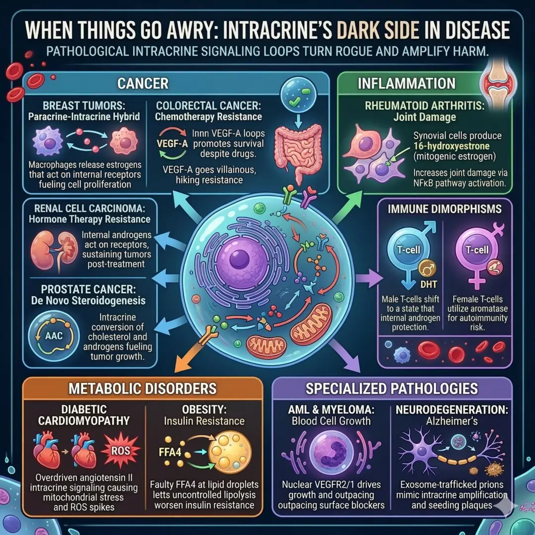 Intracrine’s Dark Side in Disease
