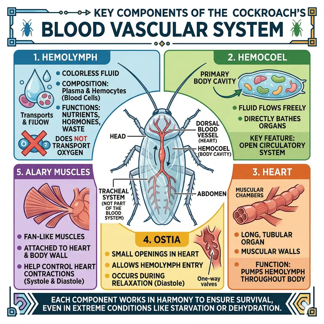 Key Components of The Blood Vascular System of Cockroaches