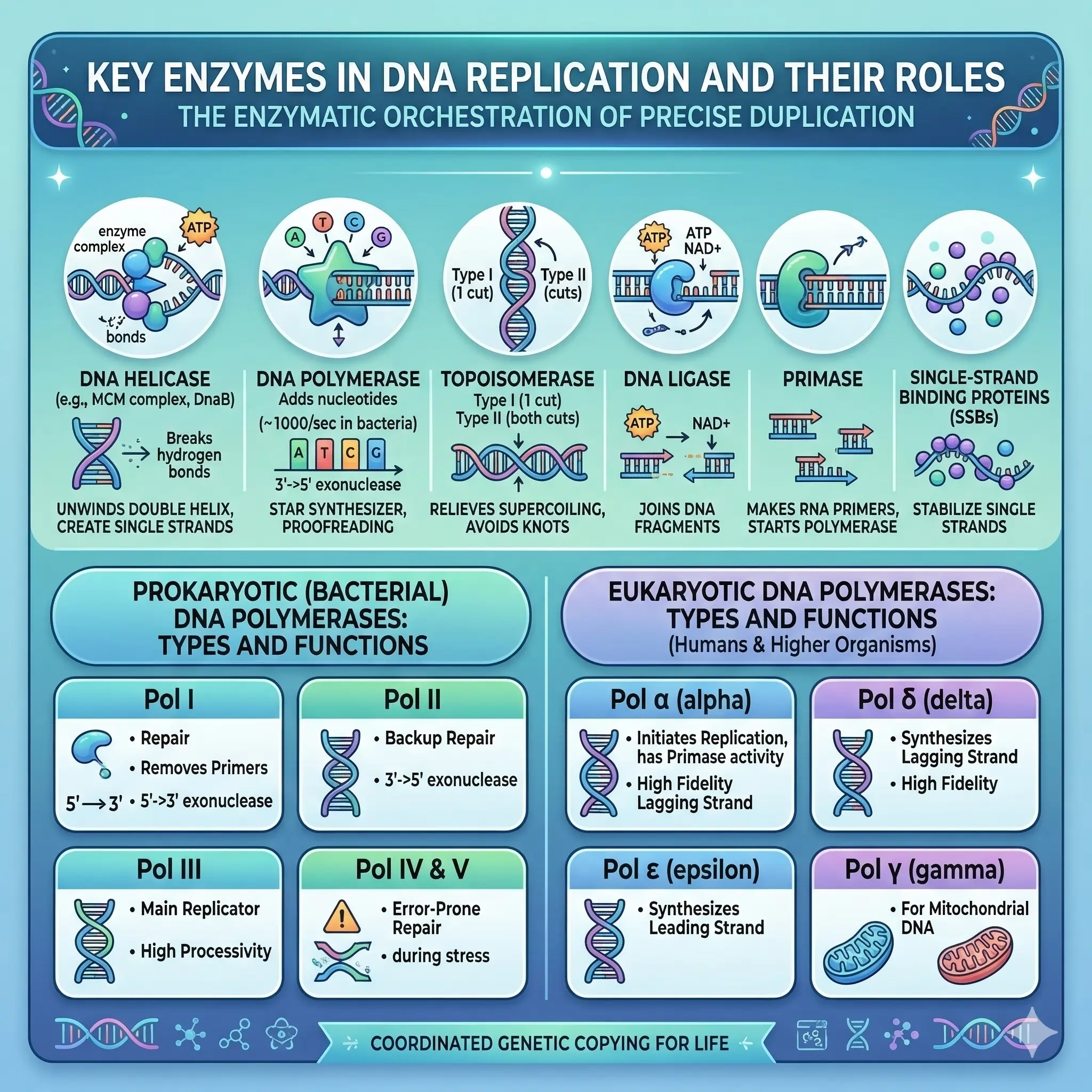 Key Enzymes in DNA Replication and Their Roles