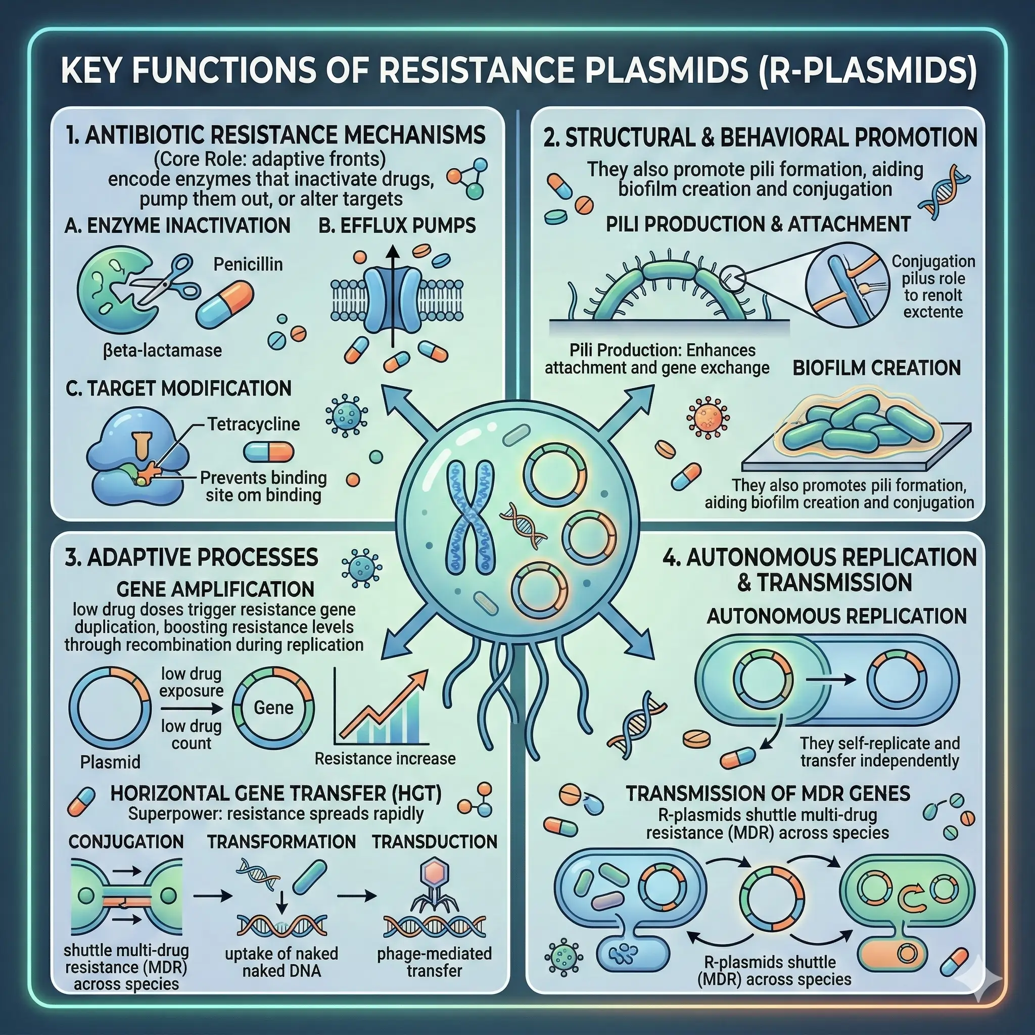 Key Functions of Resistance Plasmids