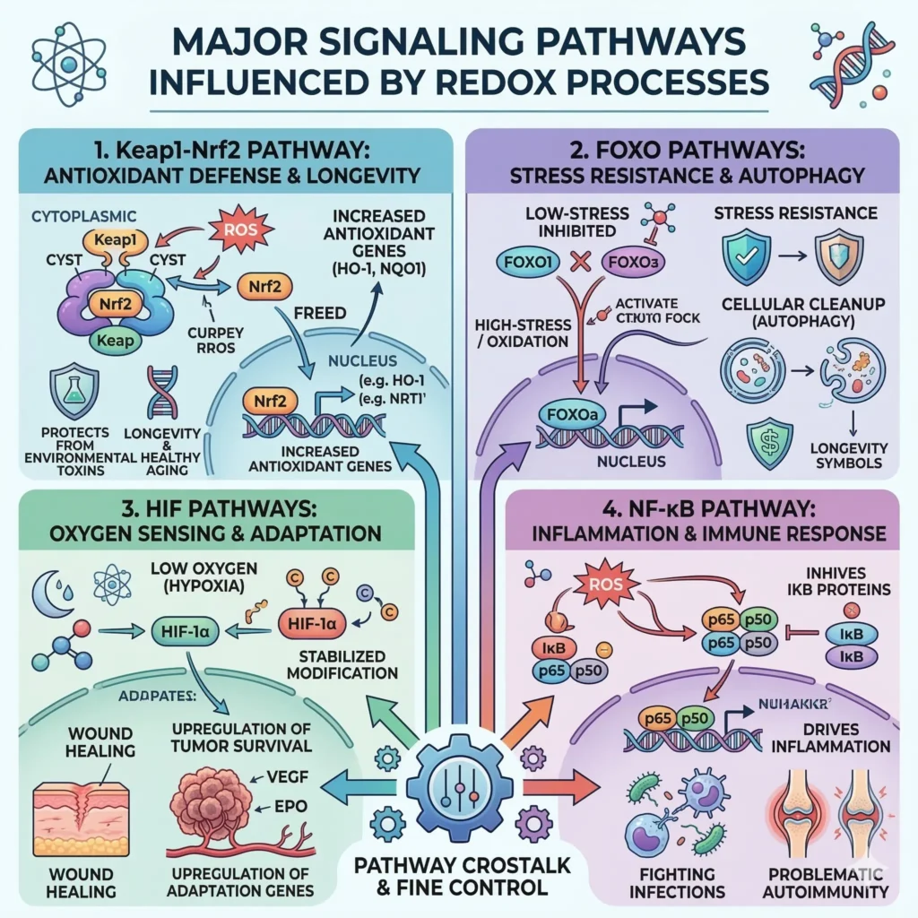 Major Signaling Pathways Influenced by Redox Processes