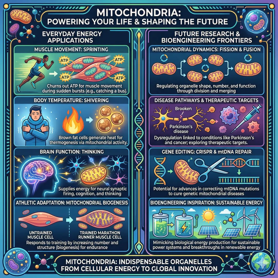 Mitochondria in Everyday Life and The Future of Mitochondrial Research