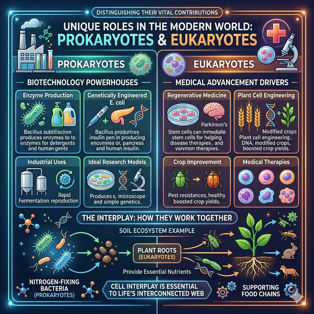 Prokaryotic and Eukaryotic Cells: Unique Roles in the Modern World