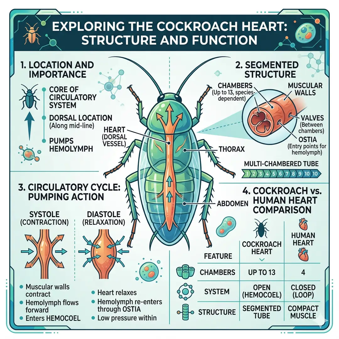 The Cockroach Heart and its Functions