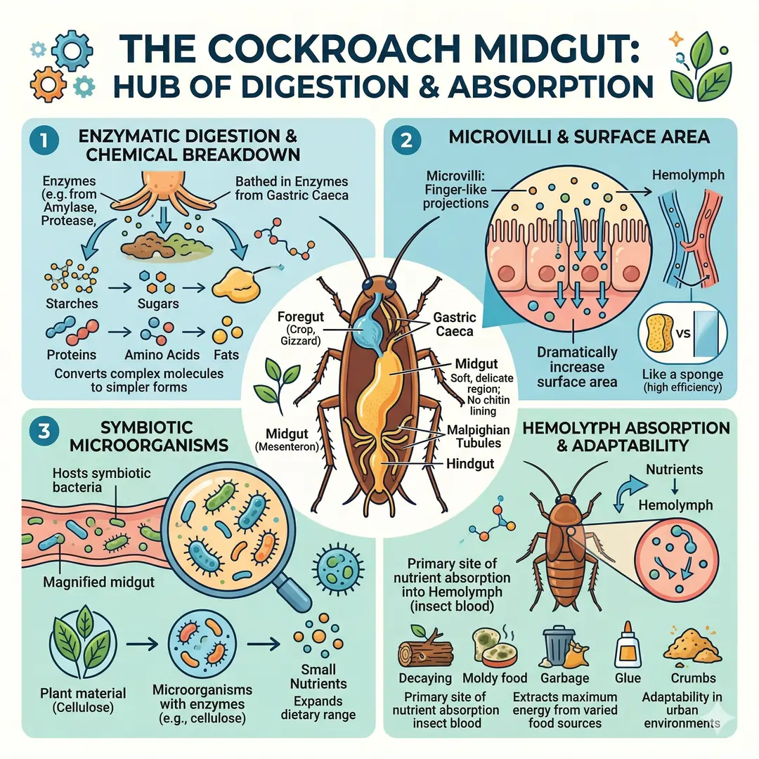 The Cockroach Midgut
