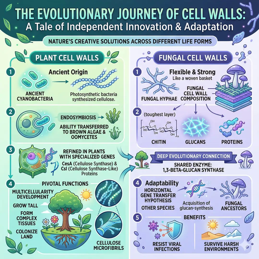 The Evolutionary Journey of Cell Walls