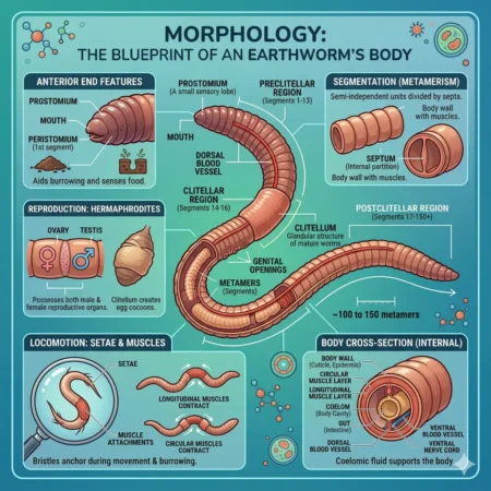 The external structure of an earthworm
