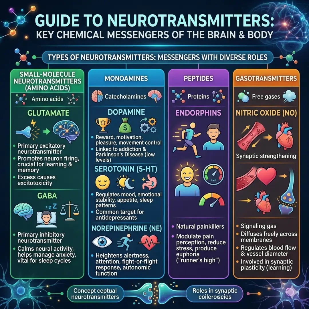 Types of Neurotransmitters Types of Neurotransmitters