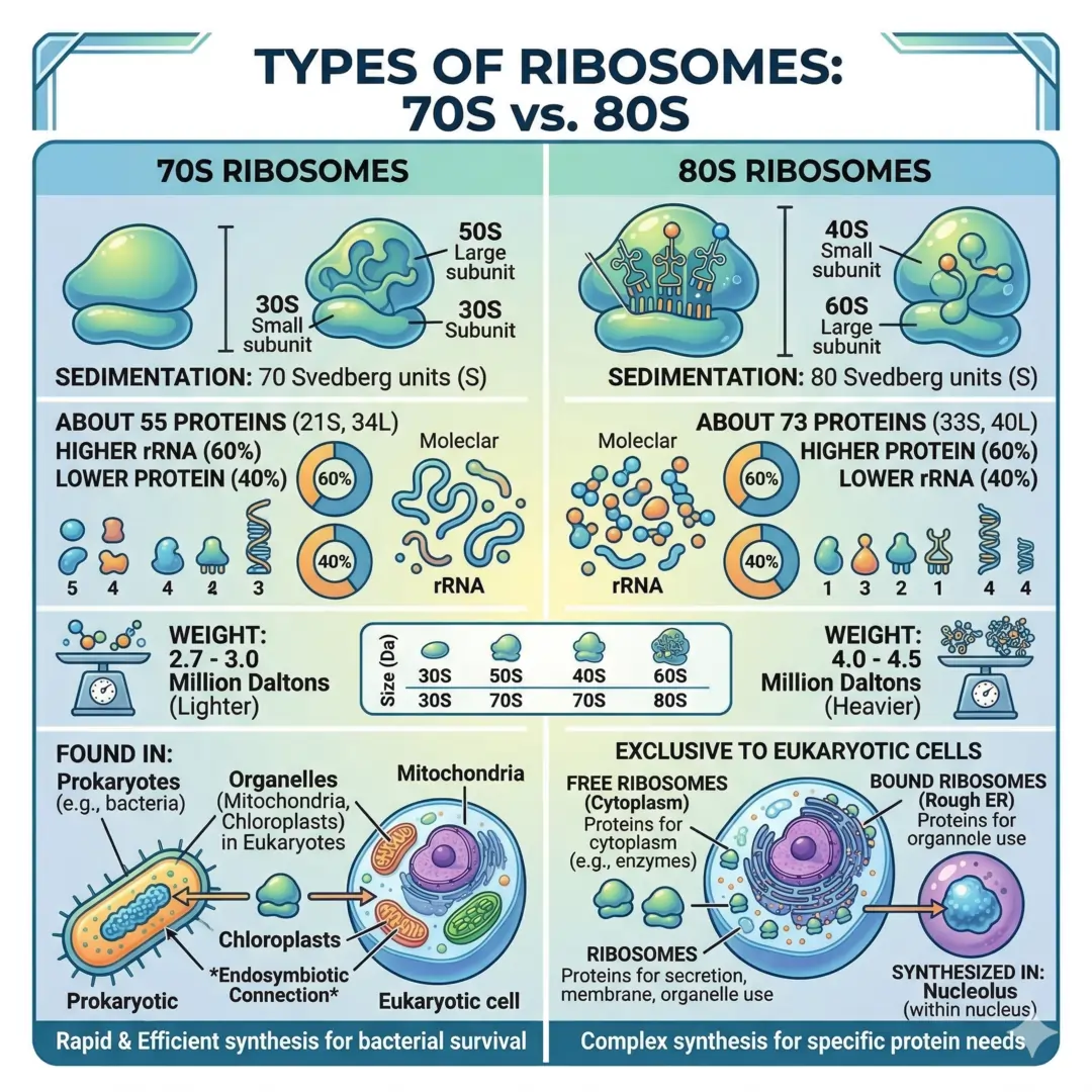 Types of Ribosomes: 70S vs. 80S