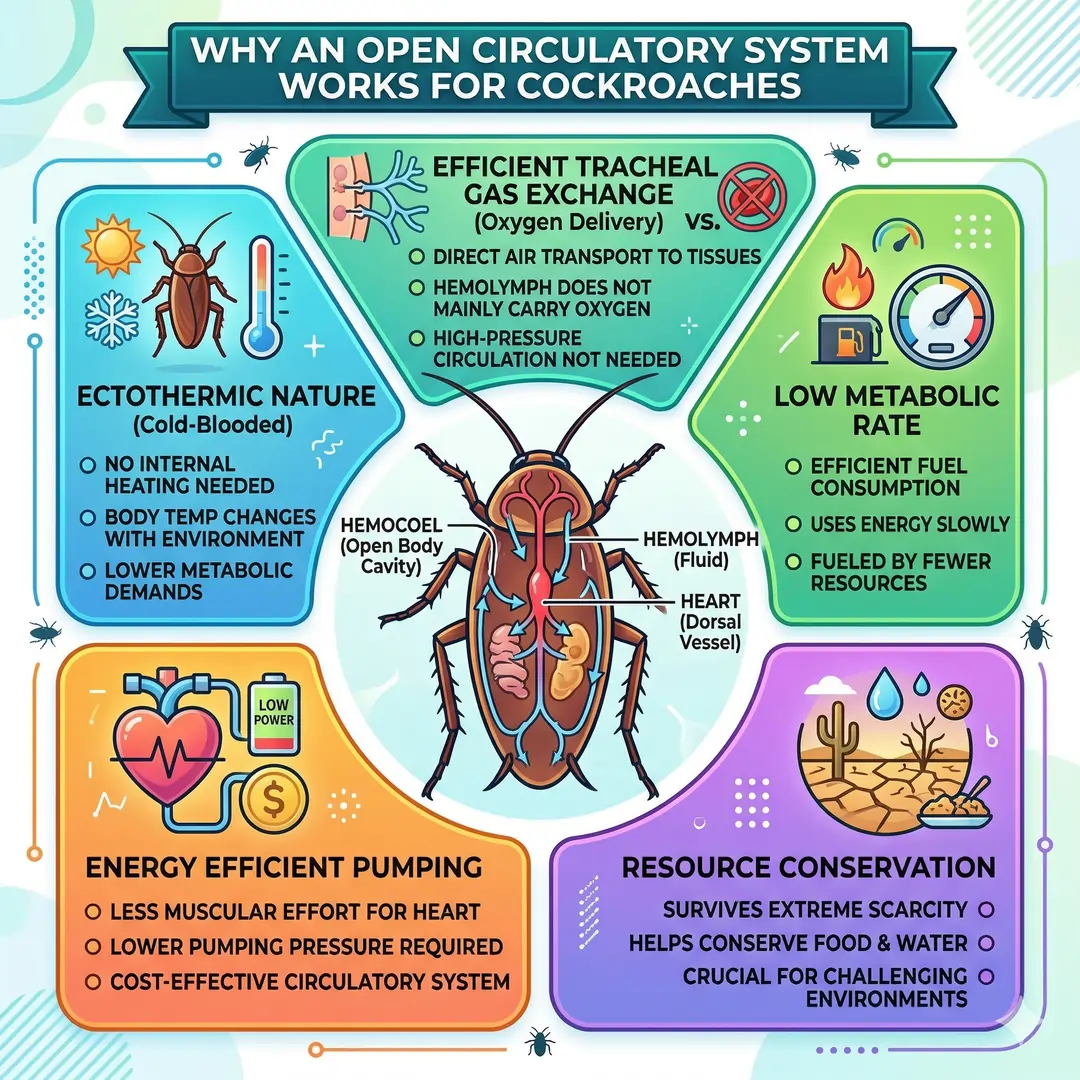 Why an Open System Works for Cockroaches
