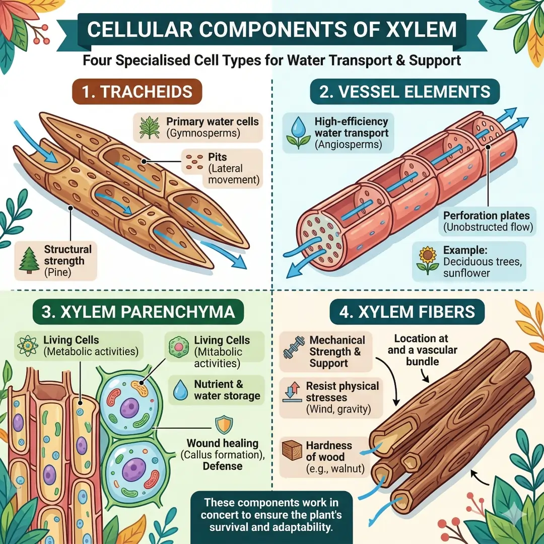 Cellular Components of Xylem
