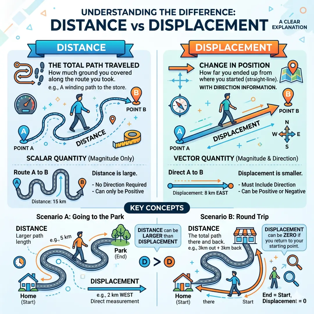 Distance vs Displacement