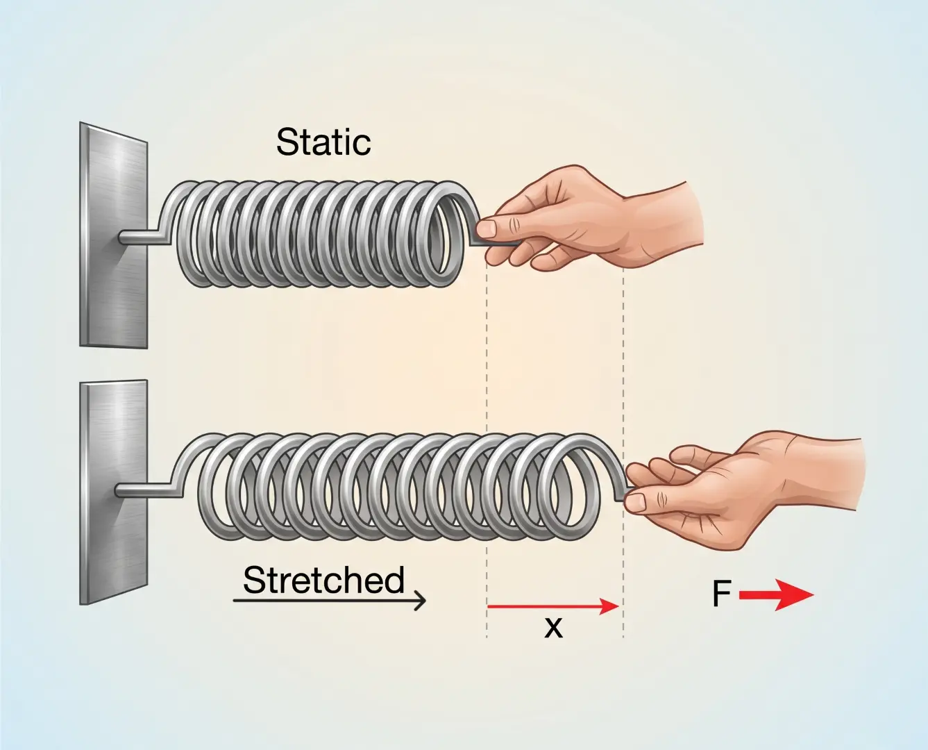 Elastic Potential Energy Stored in a Stretched Spring