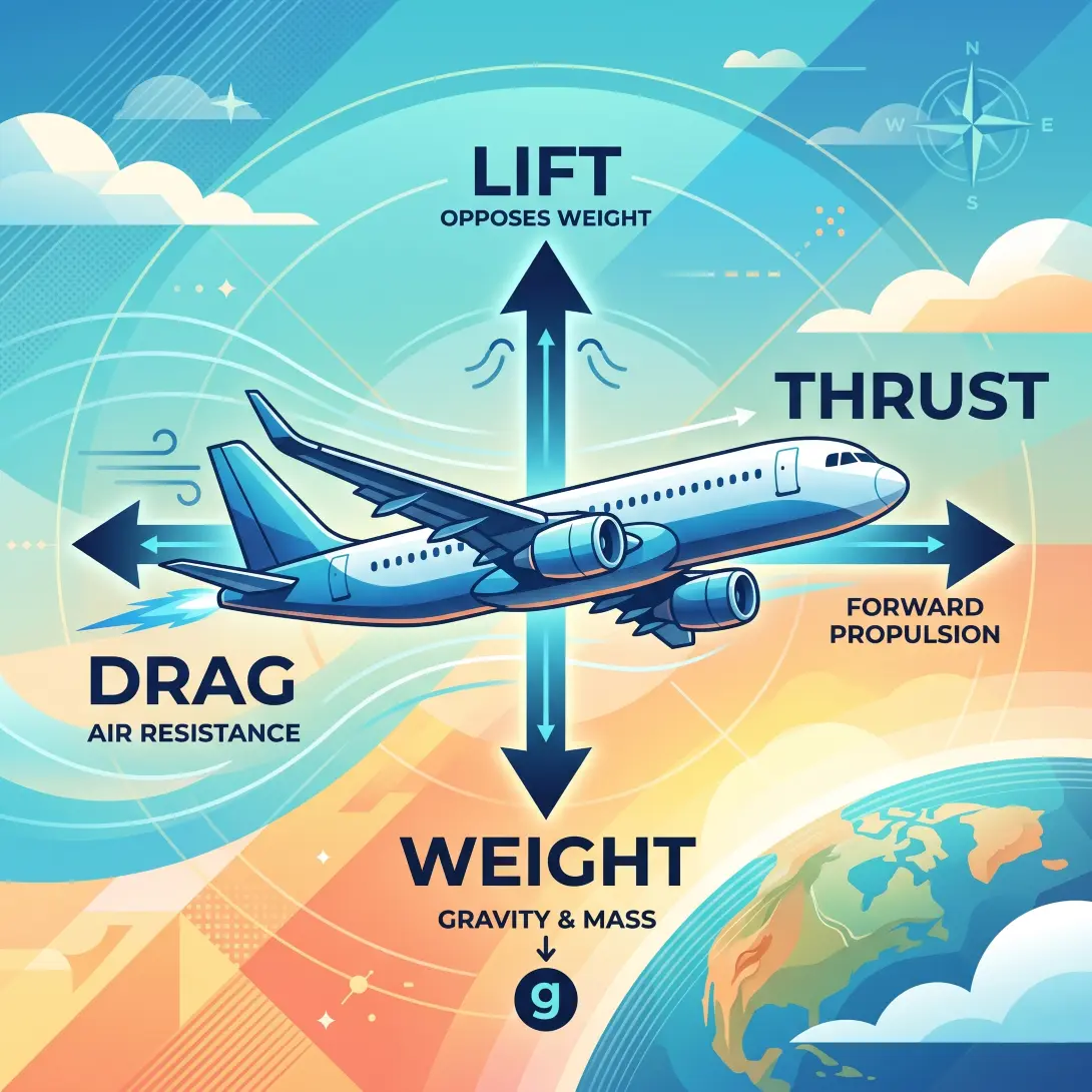Four Forces on an Airplane Four Forces acting on an Airplane
