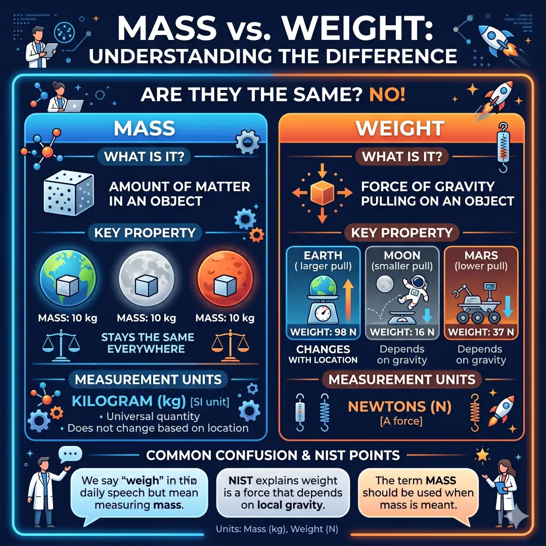Mass and Weight Are Not the Same