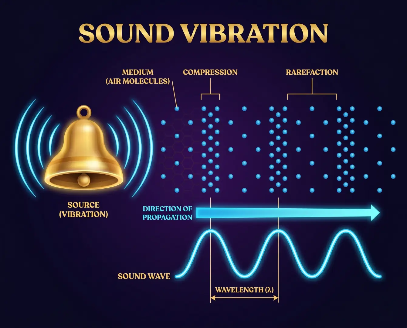 Sound Vibration with Compression and Rarefaction
