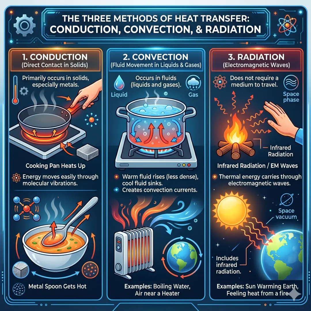 The Three Main Modes of Heat Transfer