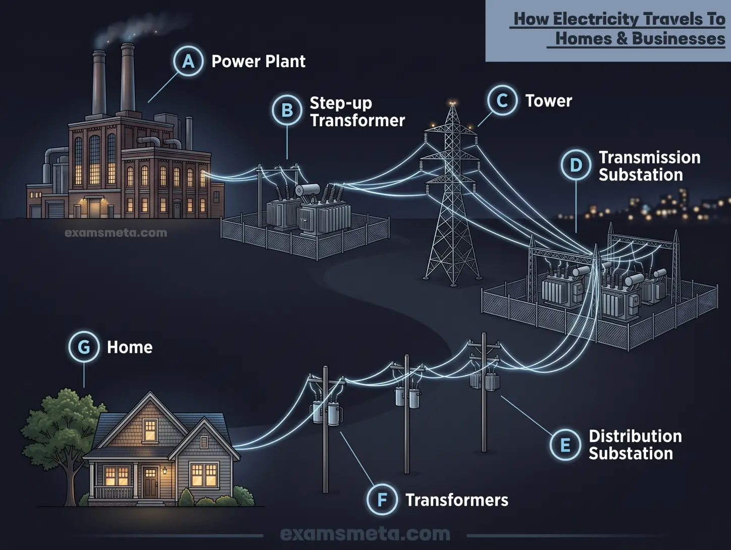 How Electricity Travels to Homes and Businesses