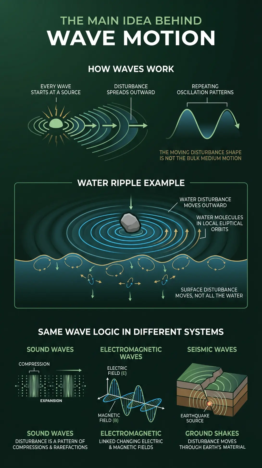 The Main Idea Behind Wave Motion
