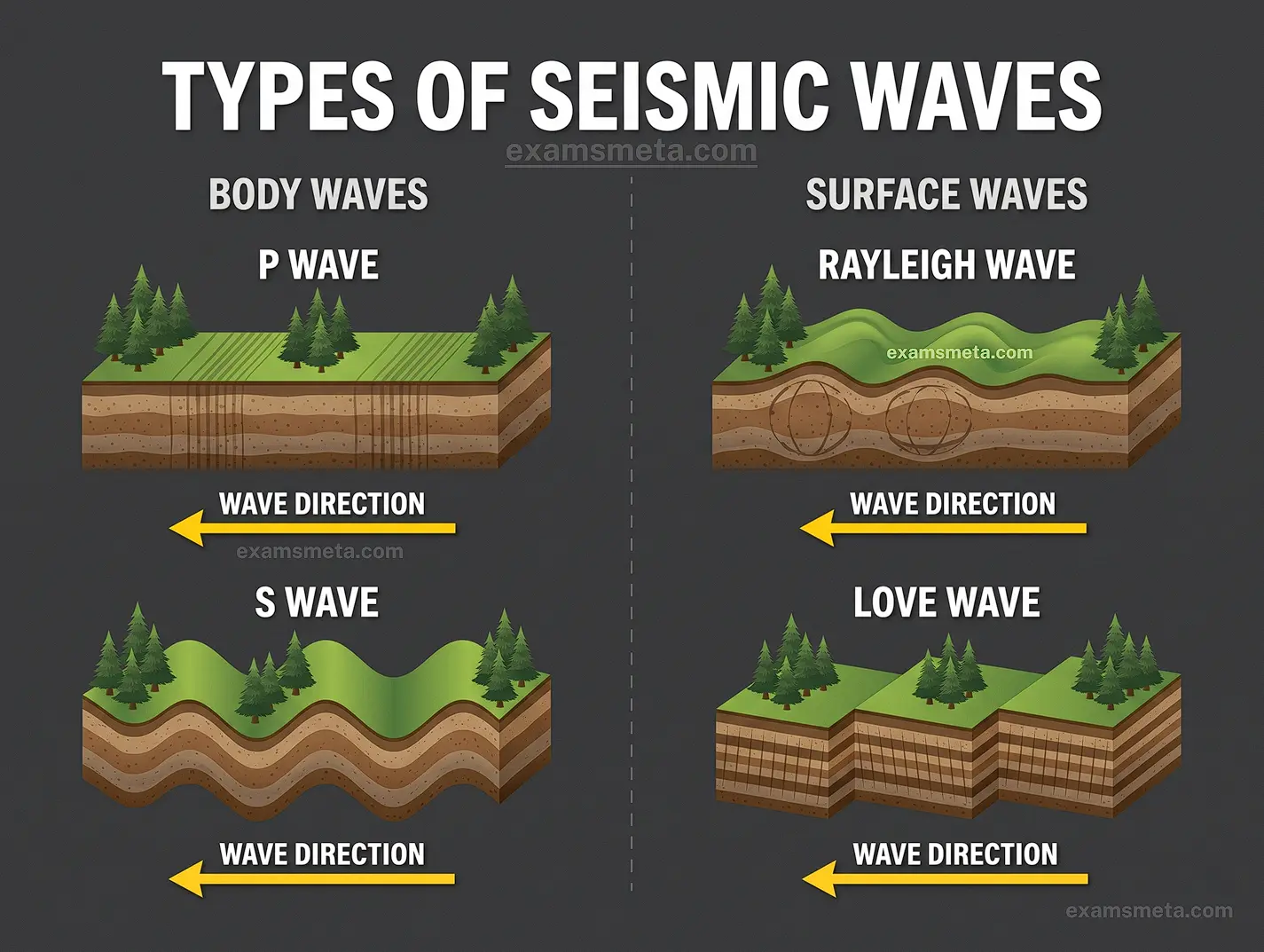 Types of seismic waves