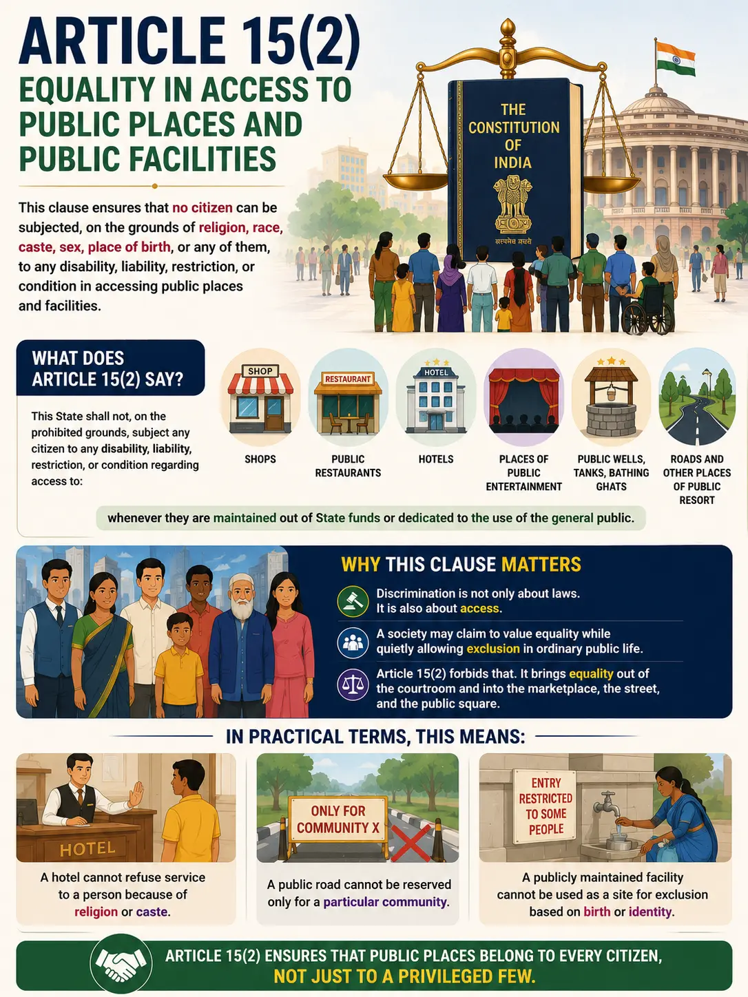 Article 15(2) Equality in access to public places and public facilities Article 15(2) Equality in access to public places and public facilities