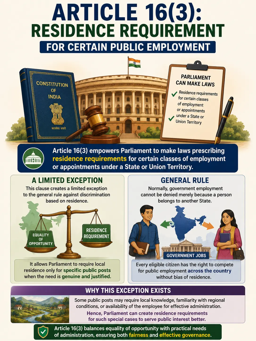 Article 16(3) Residence Requirement for Certain Public Employment