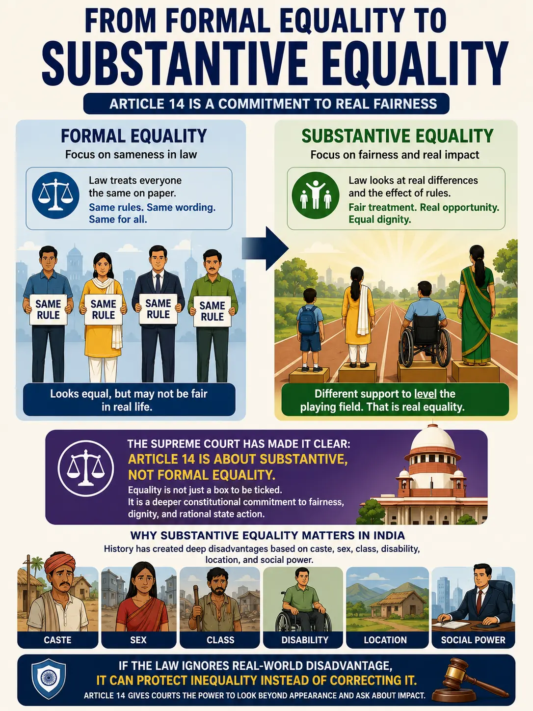 From formal equality to substantive equality. From formal equality to substantive equality